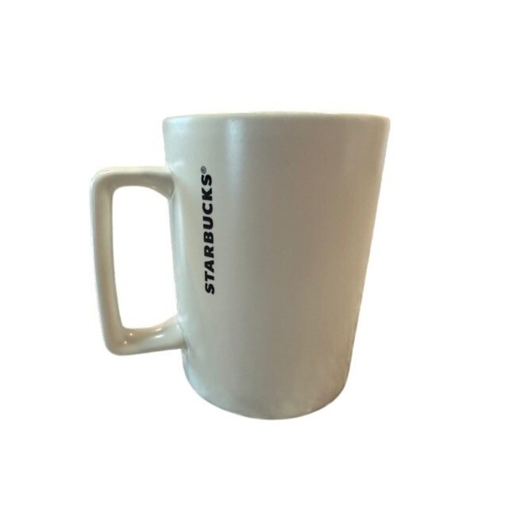 Starbucks 2017 Geometric Stag Deer Coffee Mug 12oz Cream Green Interior Ceramic - Picture 2 of 4